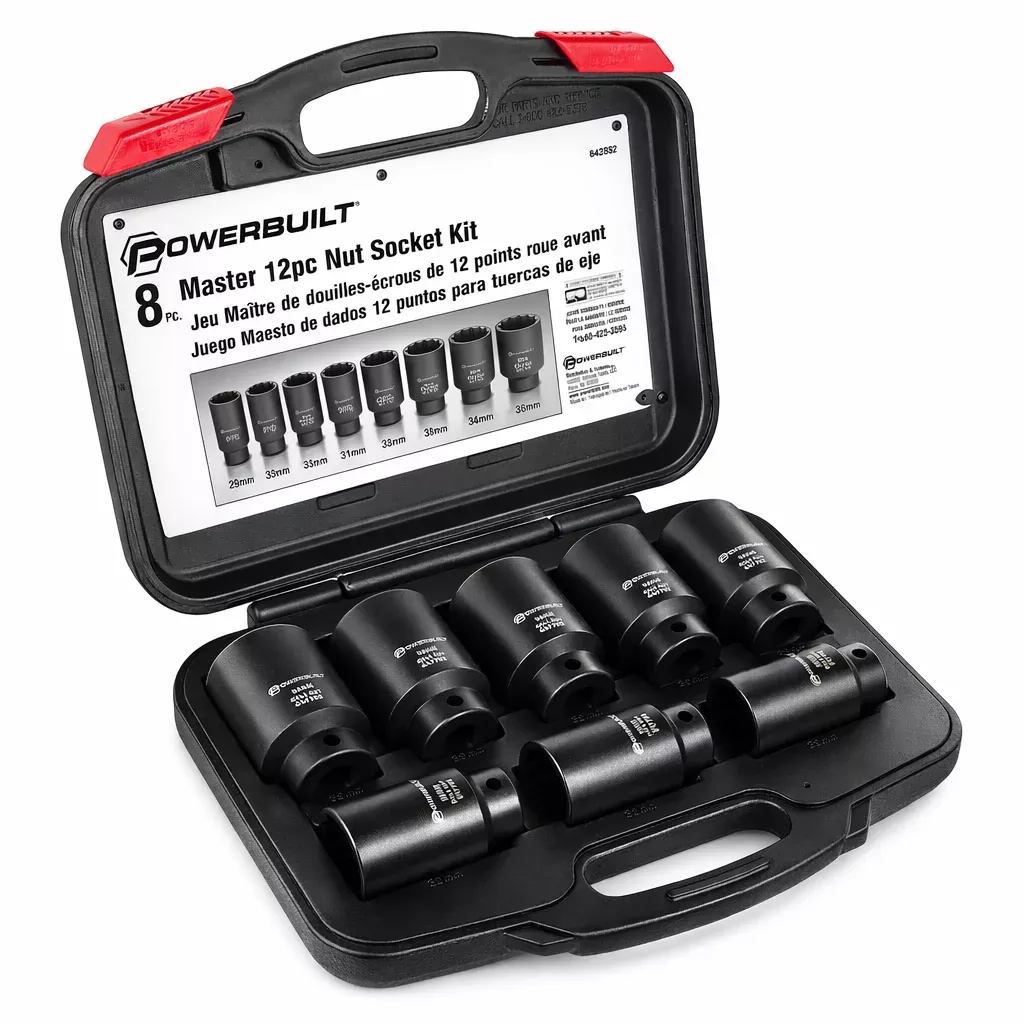 8 Piece 1/2 in. Drive 12 Point Metric Axle Nut Socket Set