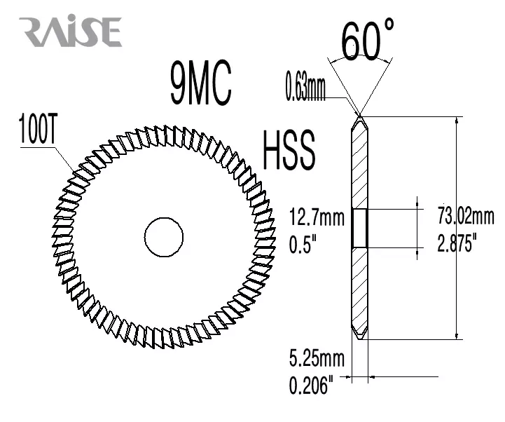 9MC HSS Cutter for Ilco 016, 017, 018 - by Raise