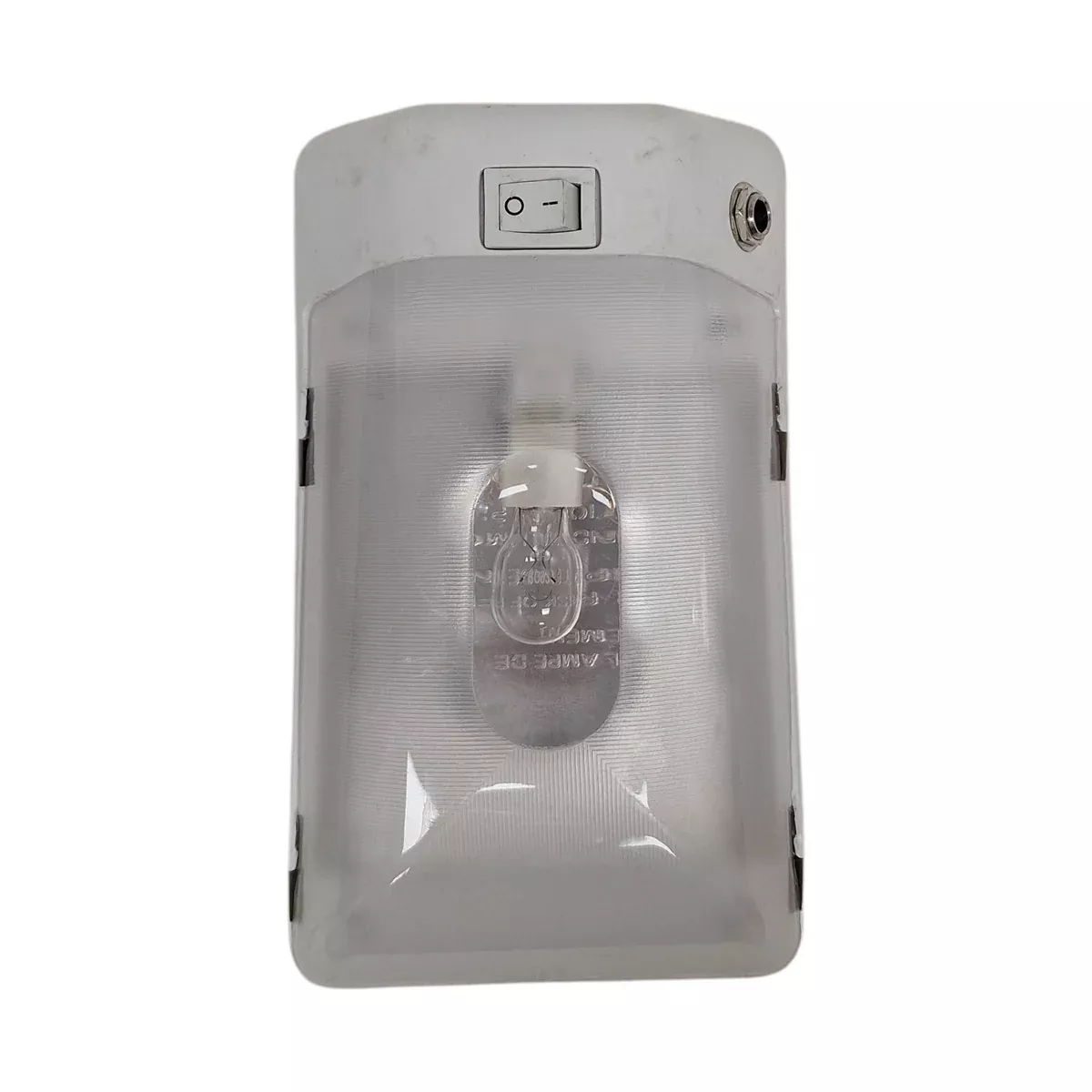 White Interior Dome Light Camper RV Trailer Incandescent with 12V Receptacle(D-23)